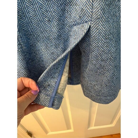 Lands End Blue Herringbone Fleece Blazer Jacket sz M NWT - Picture 9 of 9
